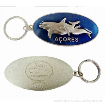 Metal Dolphins Key Chain, Zinc Alloy Metal Keychains For Promotional And Souvenir